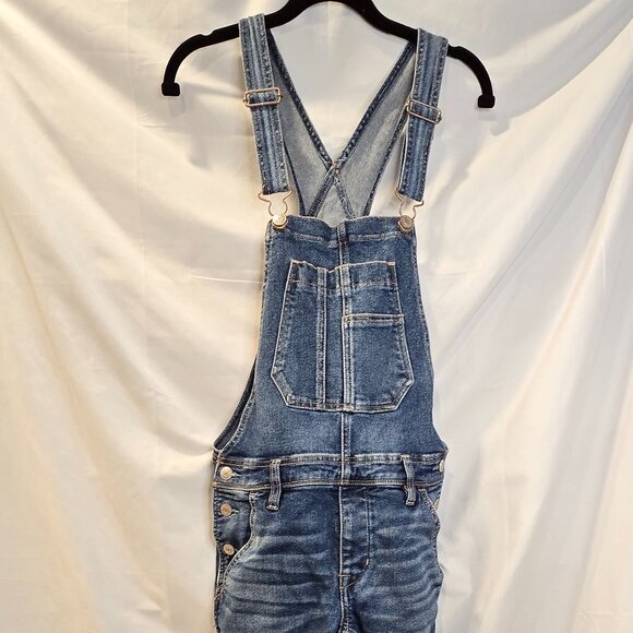 American Eagle Tomgirl Overalls Distressed Size XS Blue - Picture 1 of 10